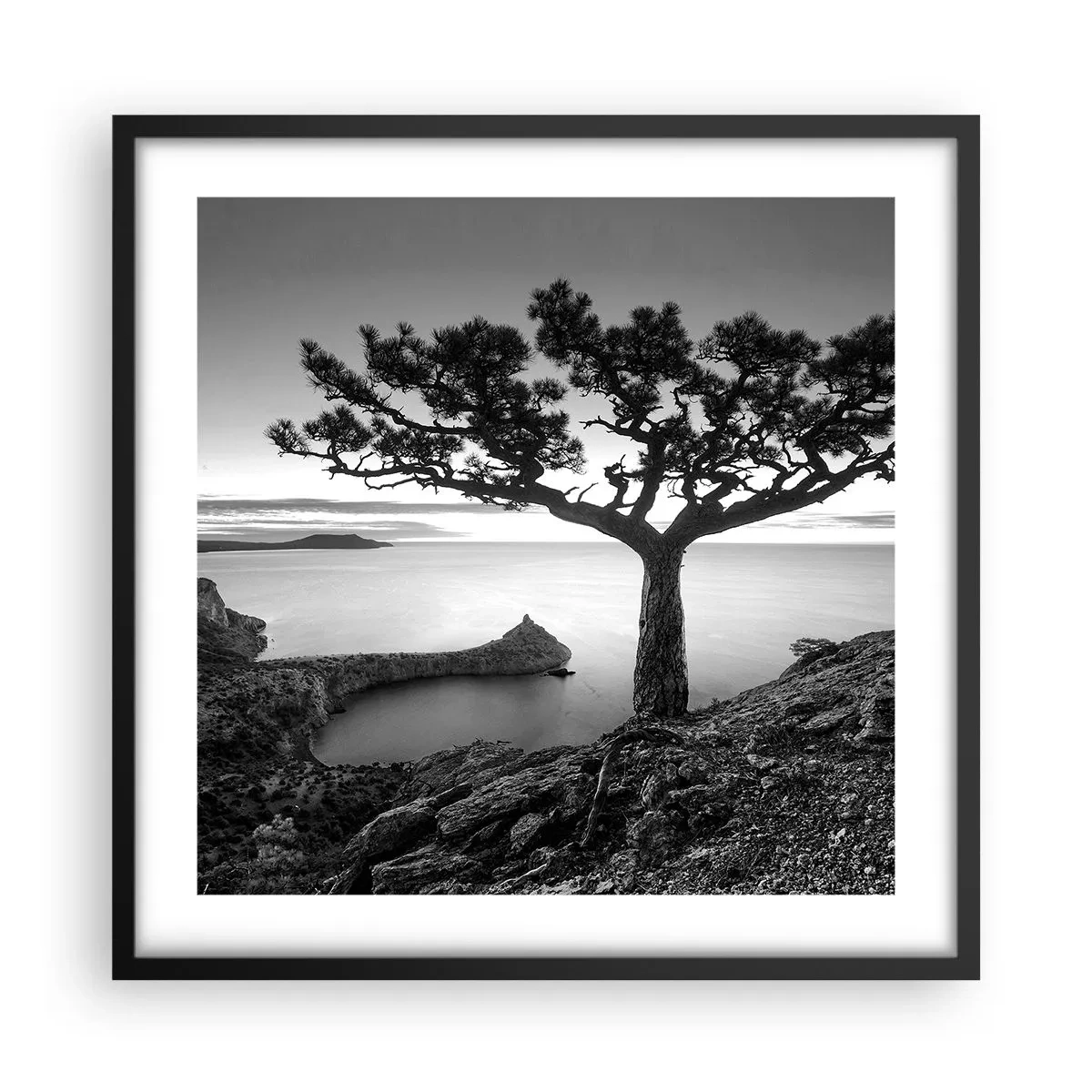 Poster in einem schwarzem Rahmen - Stille bis zum Horizont - 50x50 cm