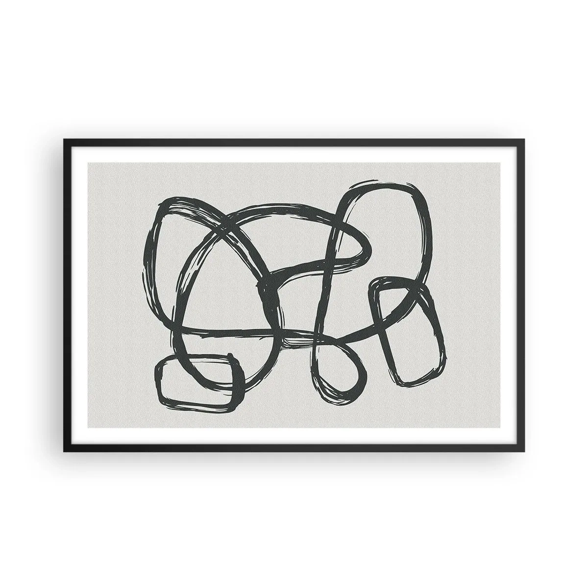 Poster in einem schwarzem Rahmen - Schleifenabstraktion - 91x61 cm