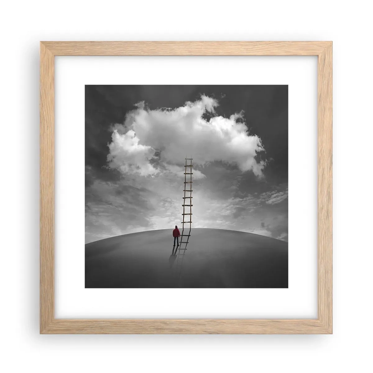 Poster in einem Rahmen aus heller Eiche - Alles ist möglich - 30x30 cm