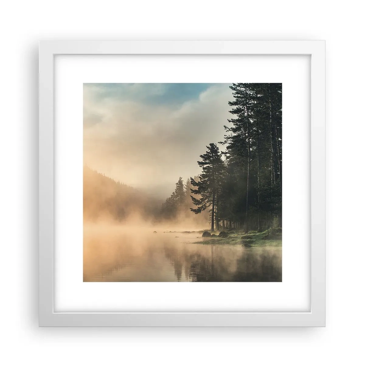 Poster in einem weißen Rahmen - Die Geburt des Tages - 30x30 cm