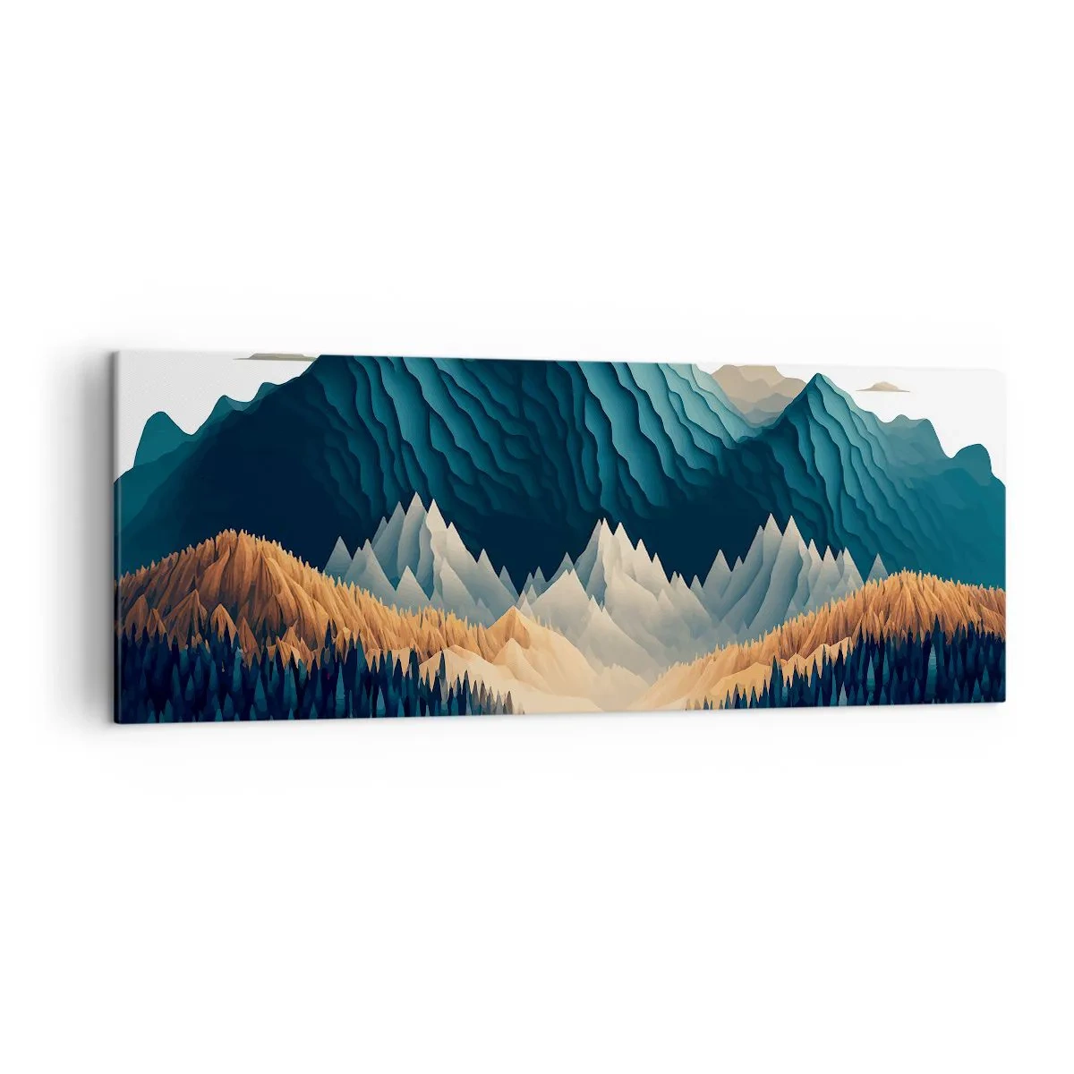Bild auf Leinwand - Leinwandbild - Malerische Berge über dem See bei Sonnenuntergang - 140x50cm - Perfekte Berglandschaft - Moderne Wanddekoration für Wohnzimmer und Schlafzimmer ARTTOR