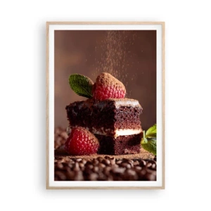 Poster in einem Rahmen aus heller Eiche - Das Leben ist süß - 70x100 cm