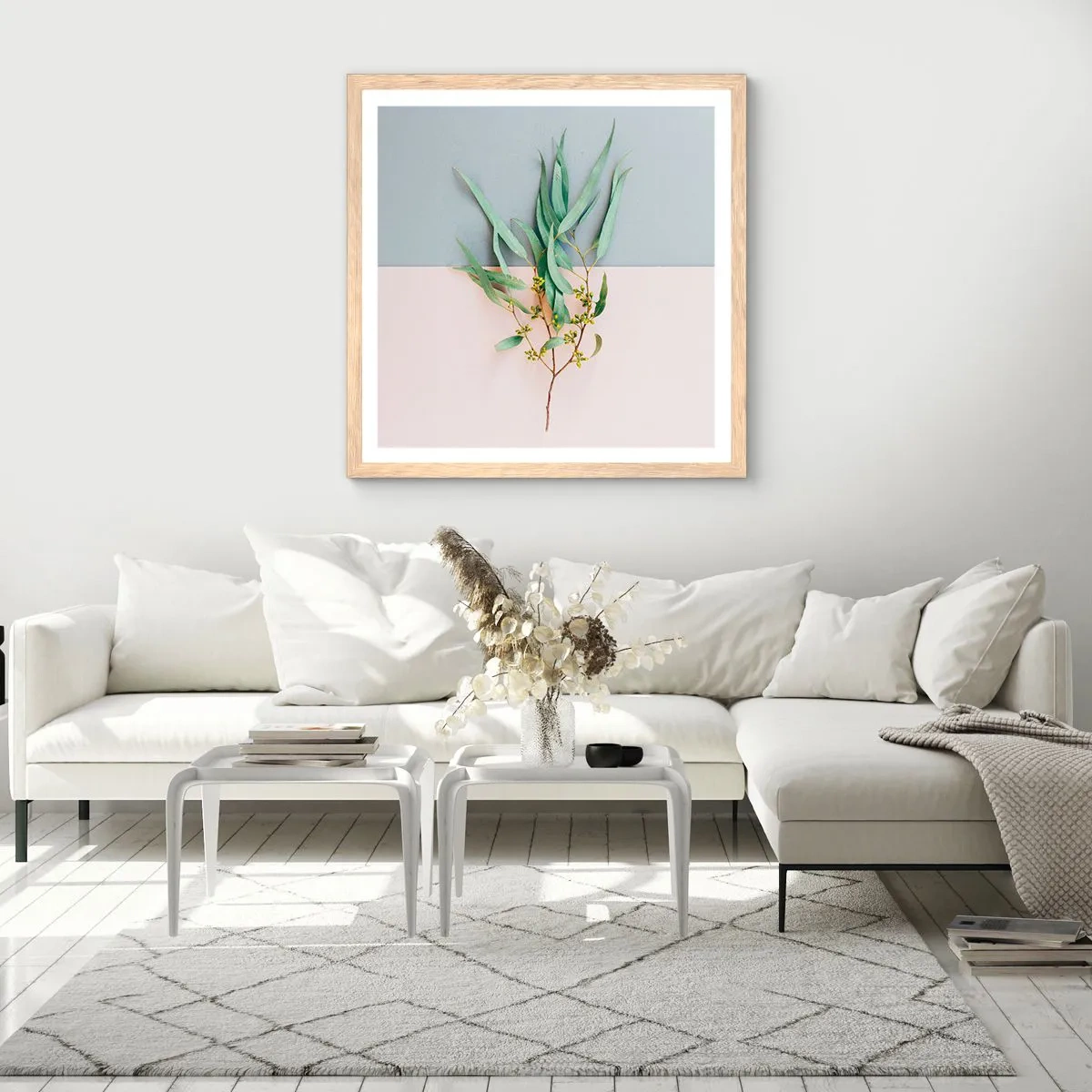 Poster in einem Rahmen aus heller Eiche - Pastellige Subtilität - 60x60 cm