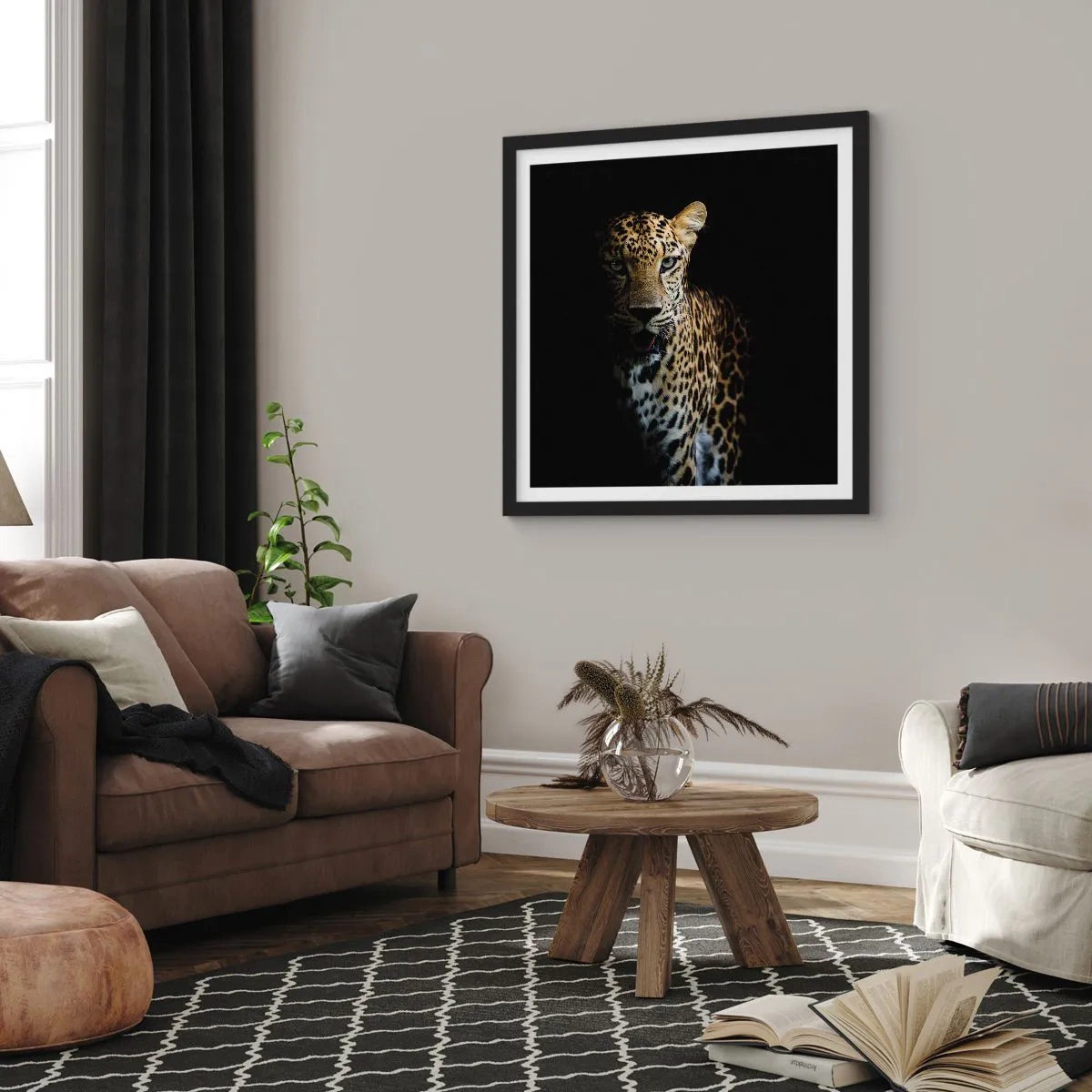Poster in einem schwarzem Rahmen - Dunkle Schönheit - 50x50 cm