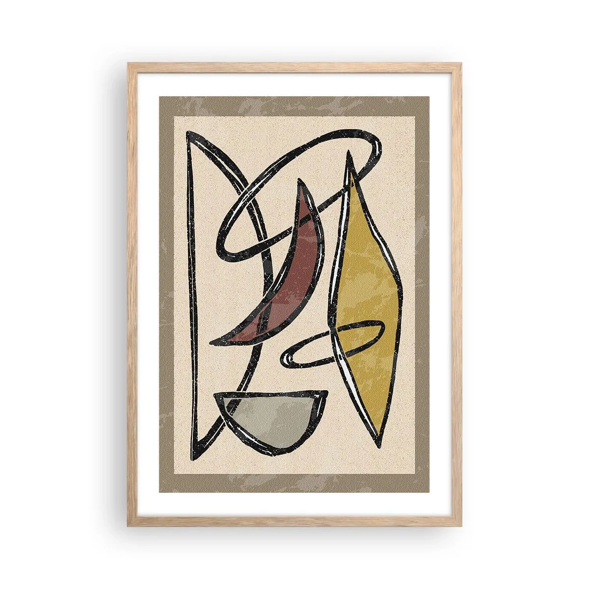 Poster in einem Rahmen aus heller Eiche - Vertikale und Horizontale - 50x70 cm