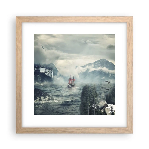 Poster in einem Rahmen aus heller Eiche - In magischen Gewässern - 30x30 cm