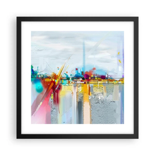 Poster in einem schwarzem Rahmen - Freudenbrücke über den Fluss des Lebens - 40x40 cm