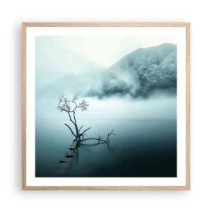 Poster in einem Rahmen aus heller Eiche - Aus Wasser und Nebel - 60x60 cm