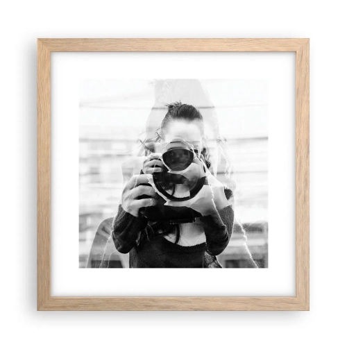 Poster in einem Rahmen aus heller Eiche - Schöpfer und Material - 30x30 cm