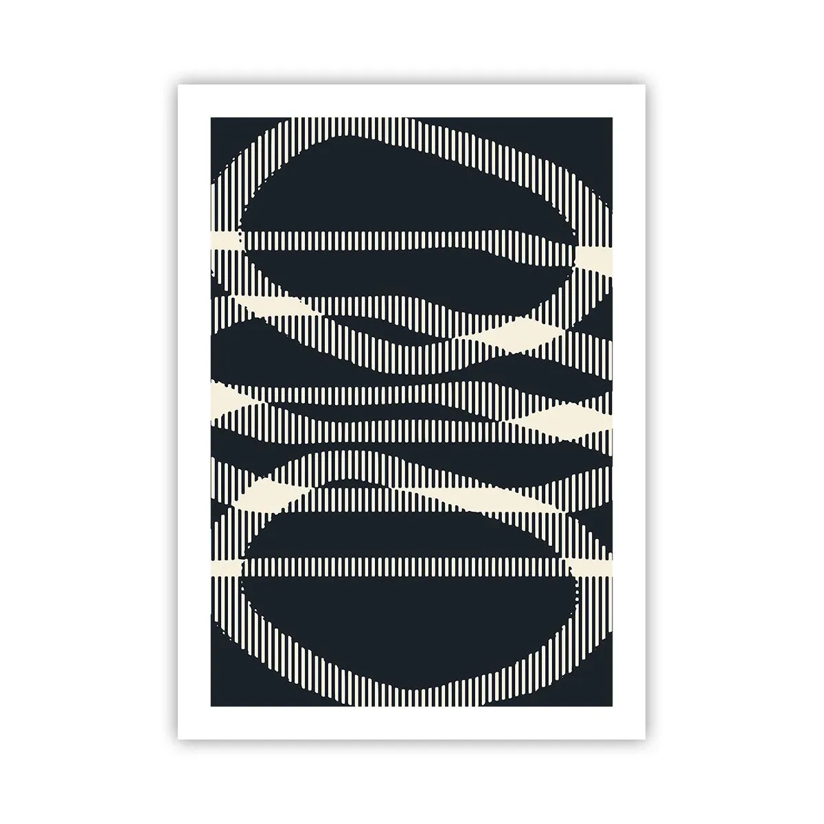 Poster - Abstraktes geometrisches Motiv in Schwarz-Weiß-Tönen - 50x70cm - Ein Versuch, die Dunkelheit zu durchbrechen - Moderne Wanddekoration für Wohnzimmer und Schlafzimmer ARTTOR