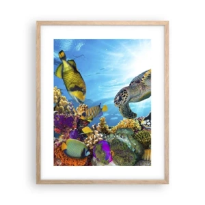 Poster in einem Rahmen aus heller Eiche - Korallenpromenade - 40x50 cm