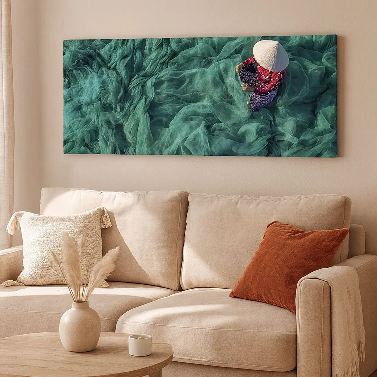 Bild auf Leinwand - Leinwandbild - In einem Meer aus Netzen - 100x40 cm