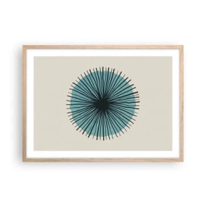 Poster in einem Rahmen aus heller Eiche - Strahlend im Blau - 70x50 cm
