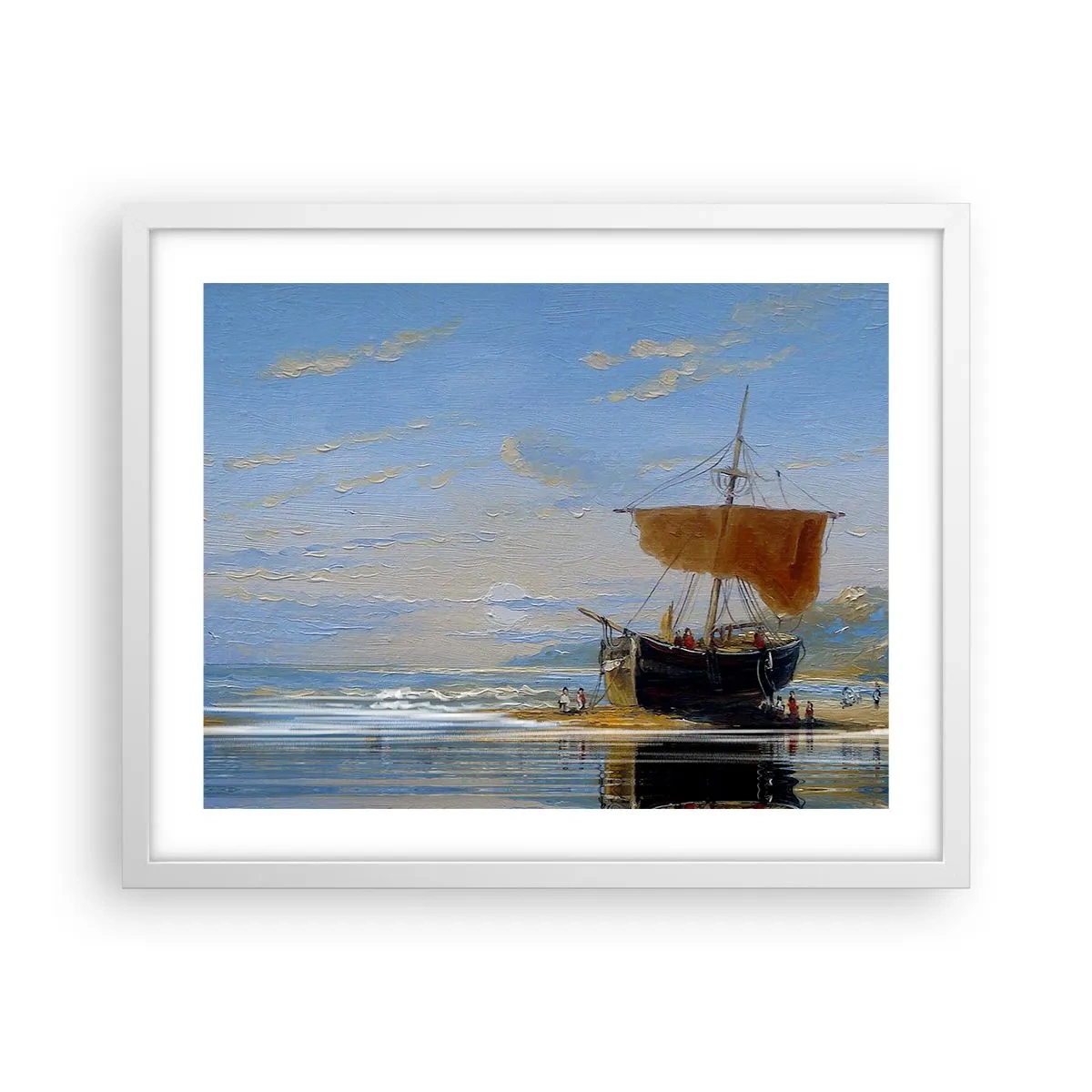 Poster in einem weißen Rahmen - Wasser, Land, Luft - 50x40 cm