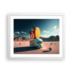 Poster in einem weißen Rahmen - Geschmack von Urlaub - 50x40 cm