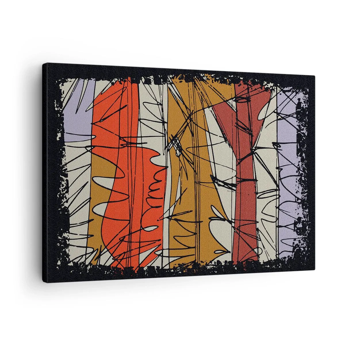 Bild auf Leinwand - Leinwandbild - Abstrakte Komposition in intensiven Farben - 70x50cm - Spontane Komposition - Moderne Wanddekoration für Wohnzimmer und Schlafzimmer ARTTOR