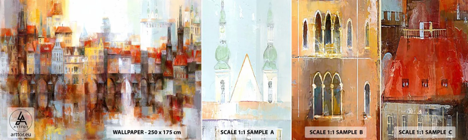 Fototapeten Muster Selbstklebend Deluxe Sticker - Schön ist es auch unter der Brücke - Stadt, Prag, Die Architektur - 100x30 cm