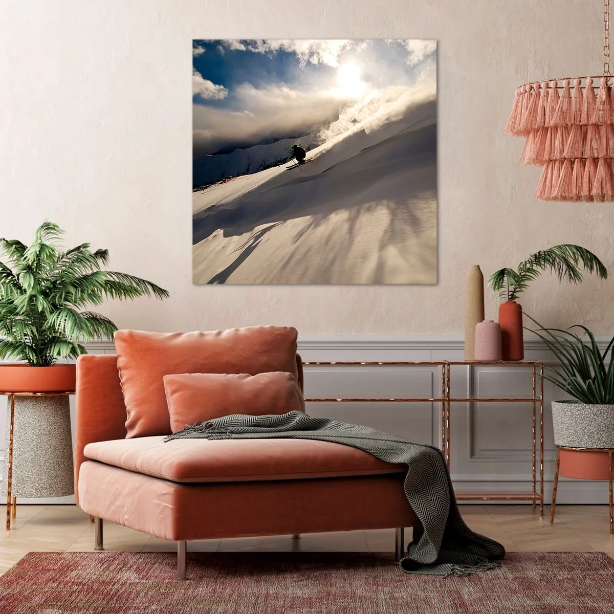 Bild auf Leinwand - Leinwandbild - Bergherausforderung angenommen - 50x50 cm