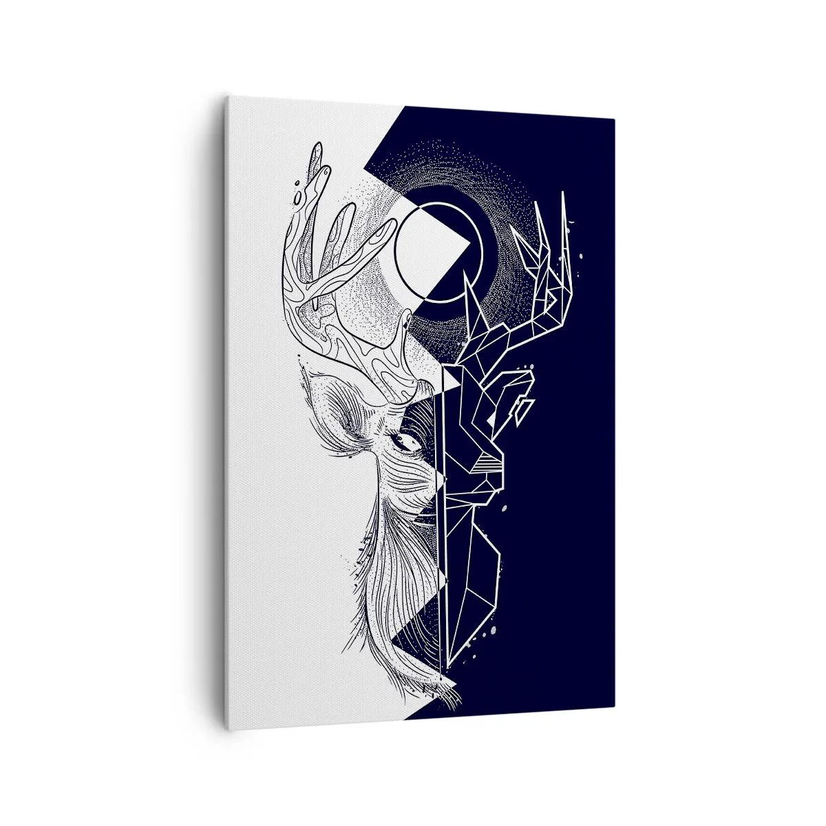 Bild auf Leinwand - Leinwandbild - Geometrie und Natur in einer symbolischen Komposition - 70x100cm - Der Kampf und die Einheit der Gegensätze - Moderne Wanddekoration für Wohnzimmer und Schlafzimmer ARTTOR