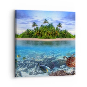Bild auf Leinwand - Leinwandbild - Heavenly Island lädt dich ein - 30x30 cm