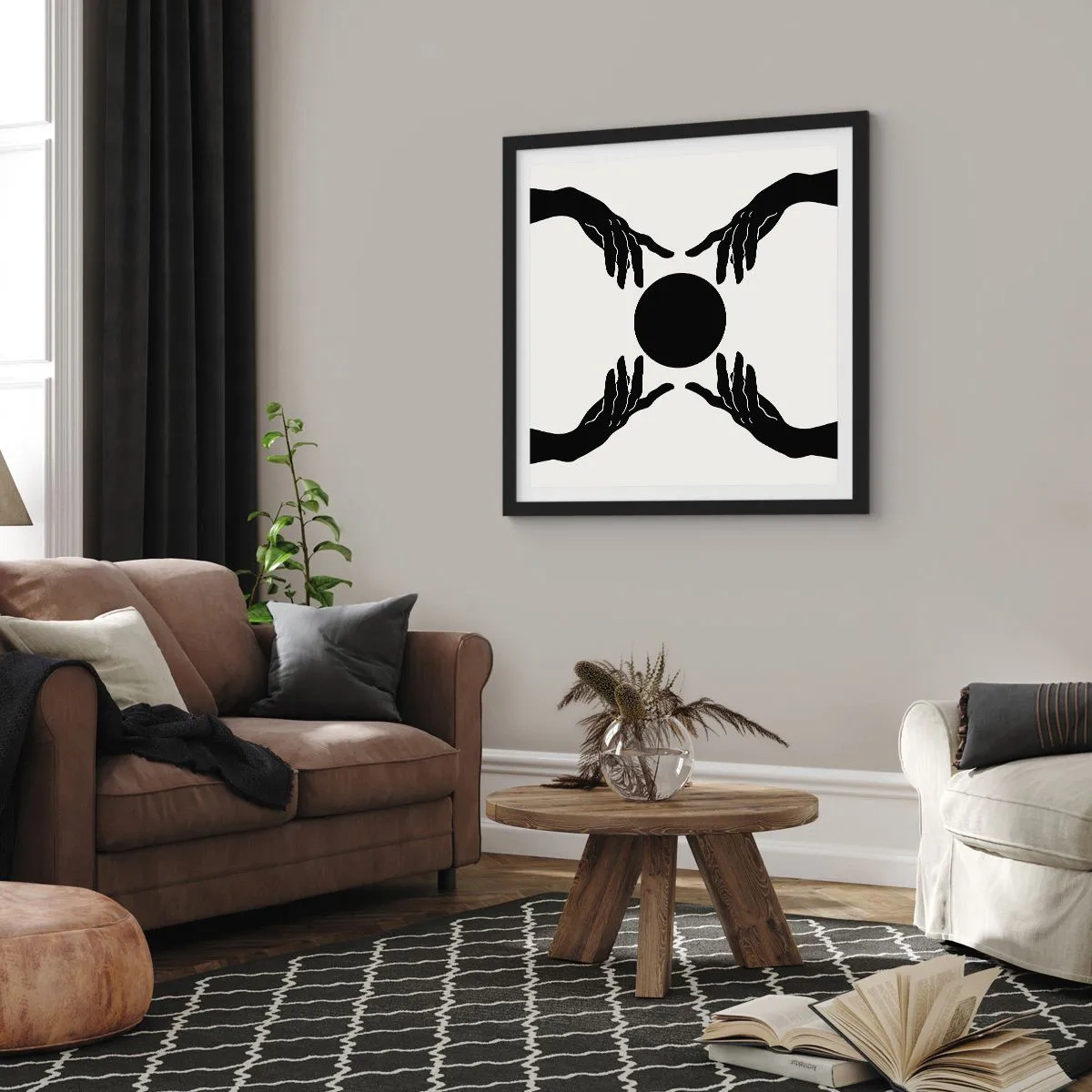 Poster in einem schwarzem Rahmen - Geheimes Zeichen - 60x60 cm