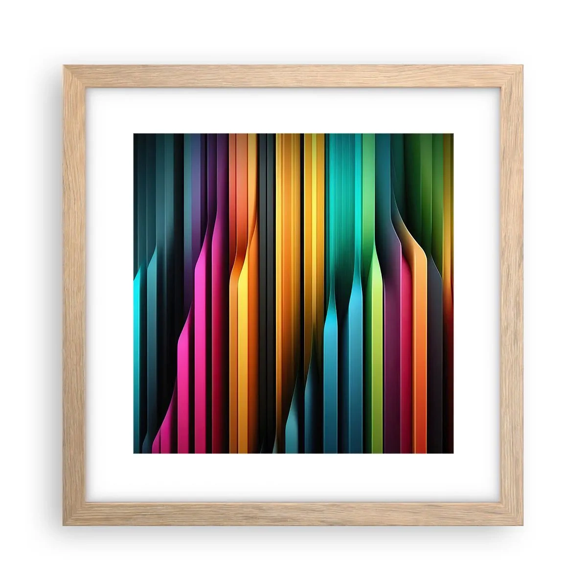 Poster in einem Rahmen aus heller Eiche - Lichtorgan - 30x30 cm