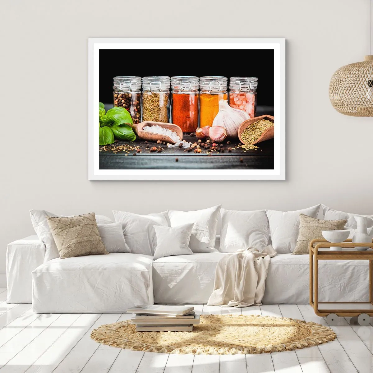 Poster in einem weißen Rahmen - Für einen Geschmack des Lebens - 70x50 cm