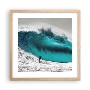 Poster in einem Rahmen aus heller Eiche - Herausforderung angenommen - 40x40 cm