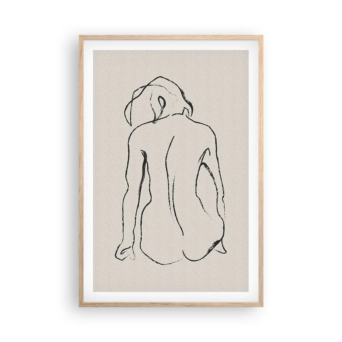 Poster in einem Rahmen aus heller Eiche - Mädchenakt - 61x91 cm