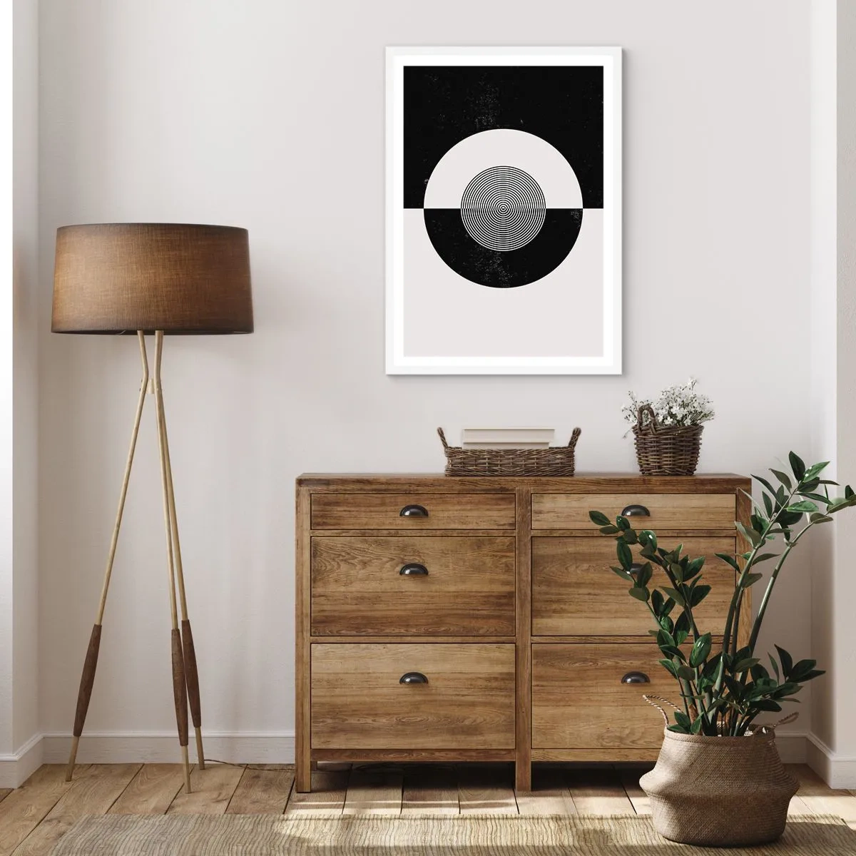 Poster in einem weißen Rahmen - Harmonie in Schwarz und Weiß - 40x50 cm