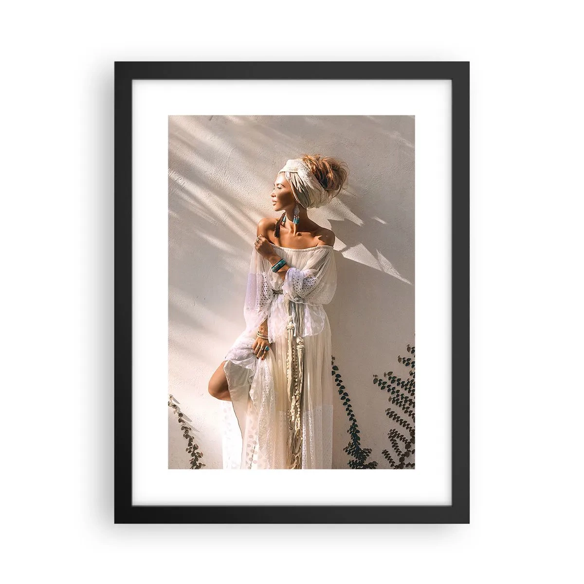 Poster in einem schwarzem Rahmen - Die Sonne und das Mädchen - 30x40 cm