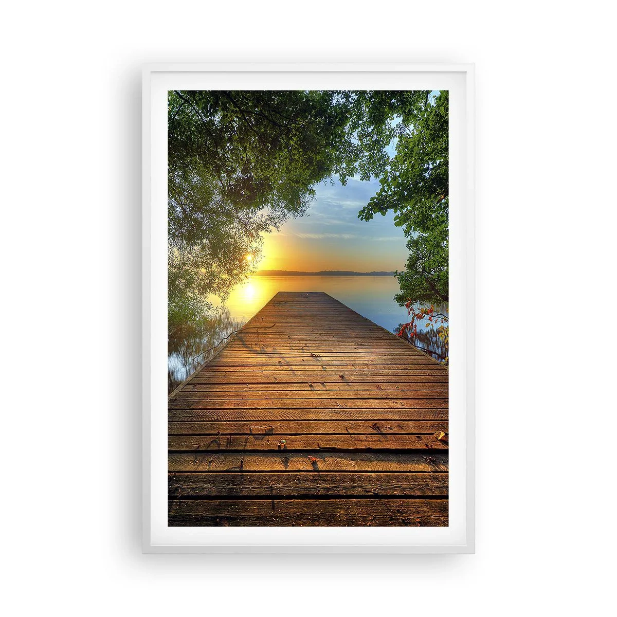 Poster in einem weißen Rahmen - Nimm dir Zeit, setz dich hin - 61x91 cm