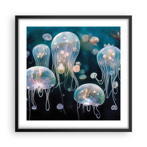 Poster in einem schwarzem Rahmen - Unterwasserball - 50x50 cm