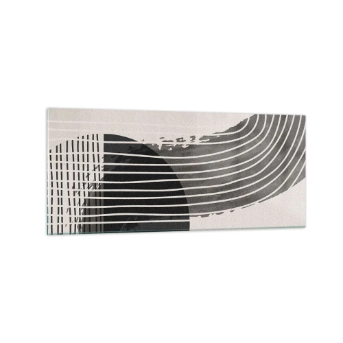 Glasbild - Bild auf glas - Abstraktes Muster mit Linien und geometrischen Formen - 120x50cm - Hin und zurück - Moderne Wanddekoration für Wohnzimmer und Schlafzimmer ARTTOR