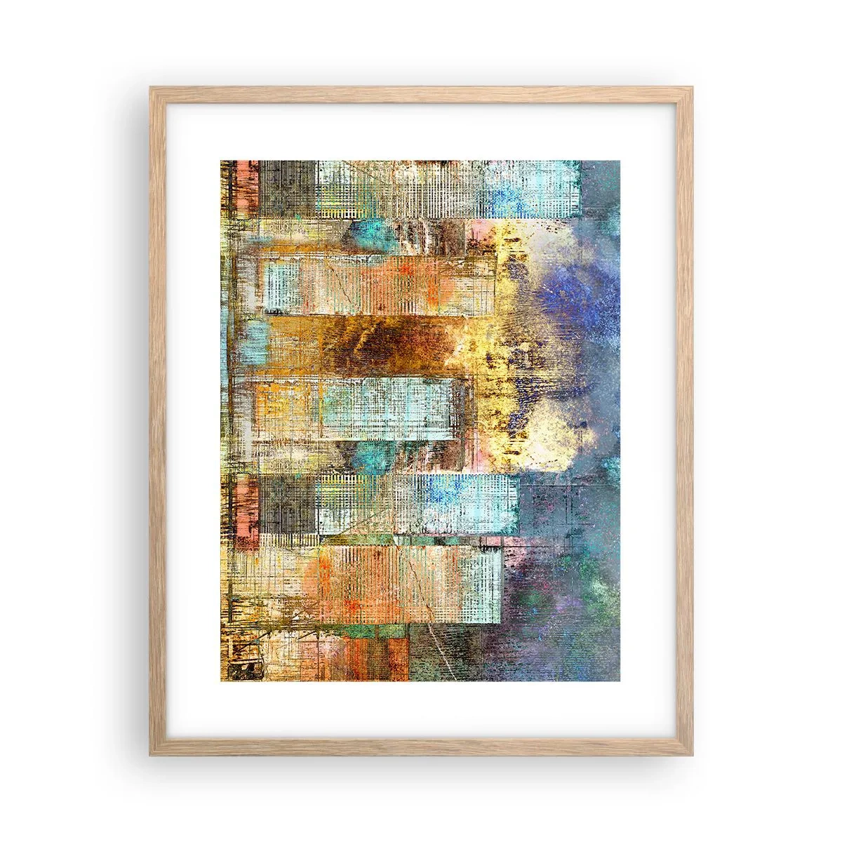Poster in einem Rahmen aus heller Eiche - Sonnige Metropole - 40x50 cm