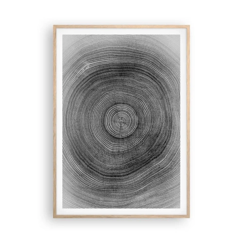 Poster in einem Rahmen aus heller Eiche - Zeichen der Zeit - 70x100 cm