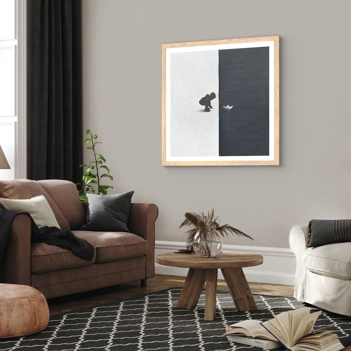 Poster in einem Rahmen aus heller Eiche - Tolle Expedition - 60x60 cm