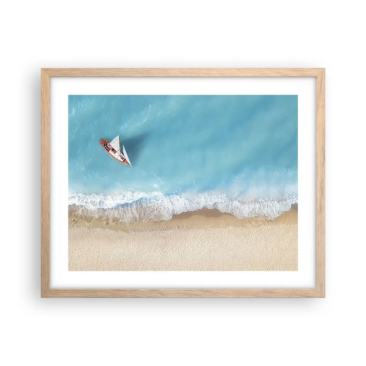 Poster in einem Rahmen aus heller Eiche - An der Grenze von Blau und Gold - 50x40 cm