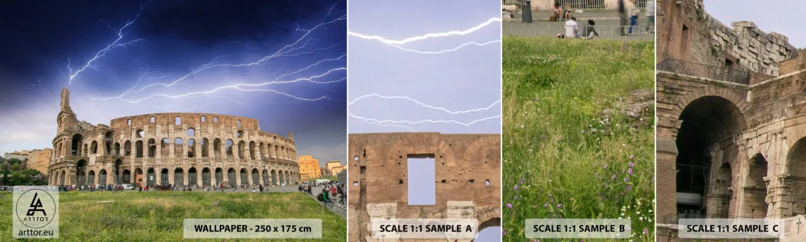 Fototapetenmuster Standard Eco - Kampfarena - Die Architektur, Rom, Kolosseum - 100x30 cm