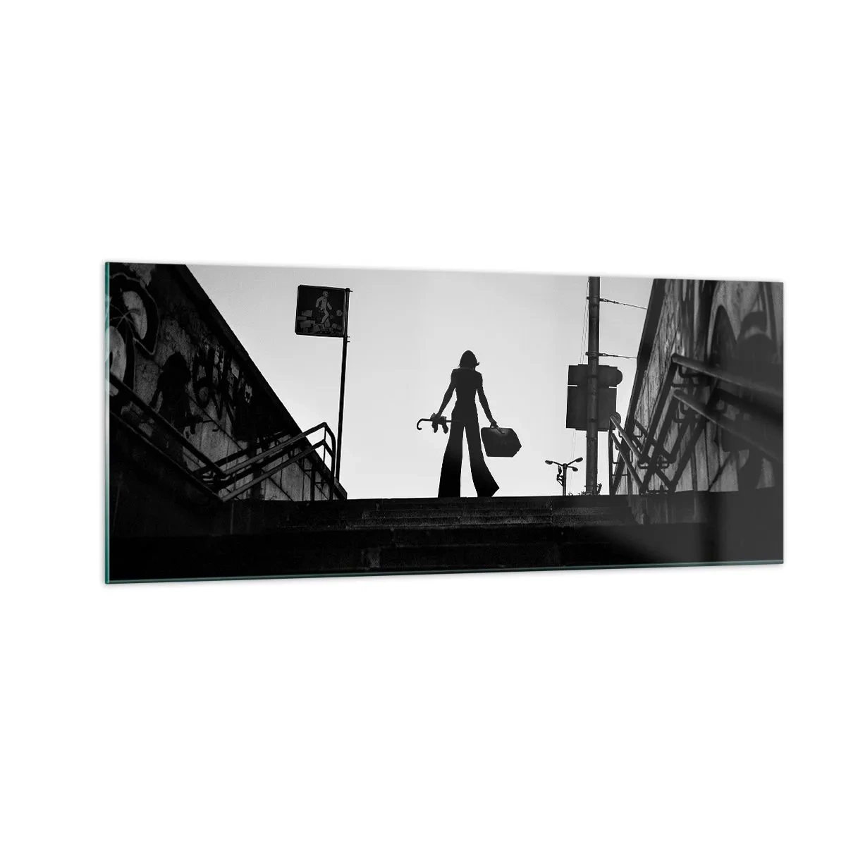 Glasbild - Bild auf glas - Städtisches Wandern - 100x40 cm