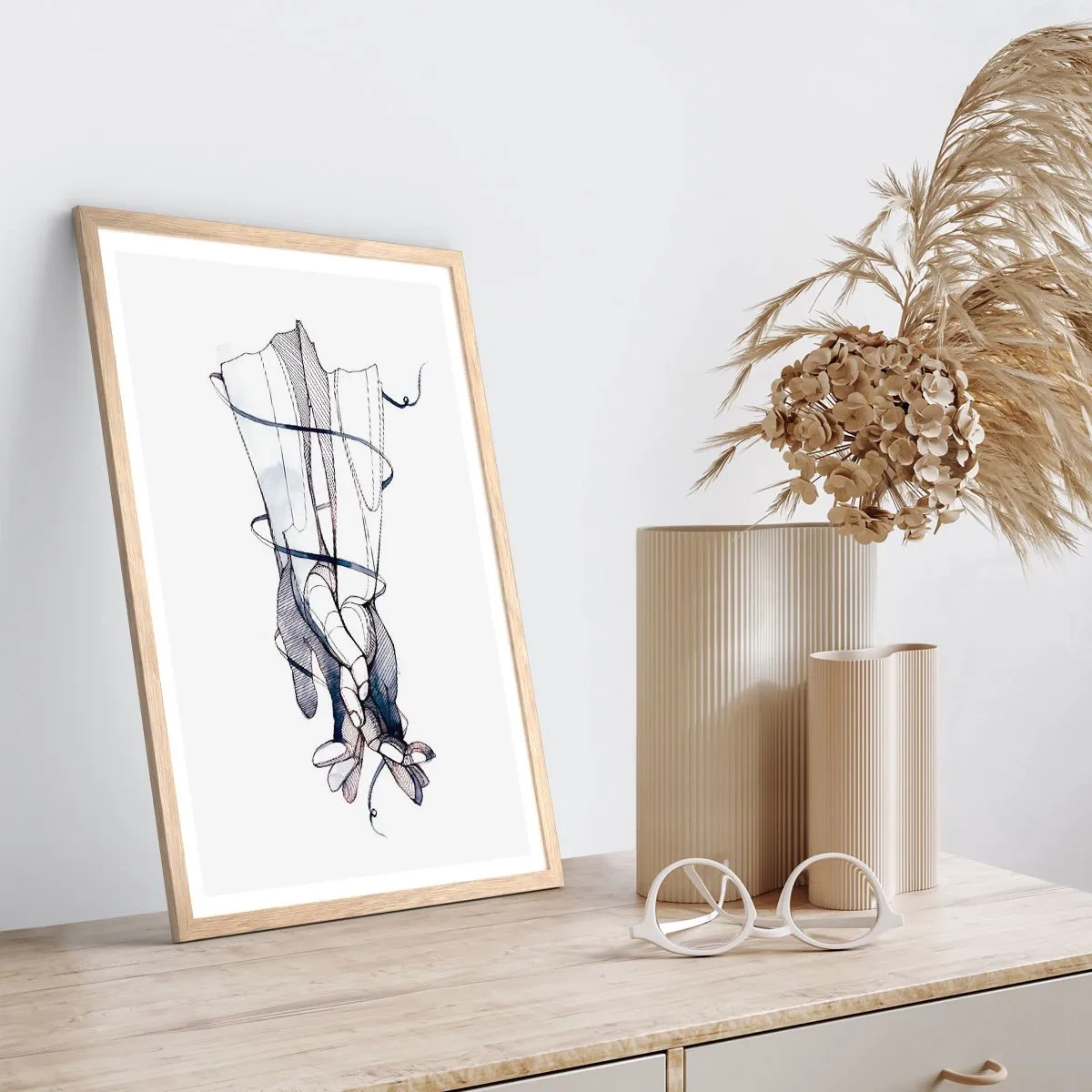 Poster in einem Rahmen aus heller Eiche - Touch-Studie - 61x91 cm