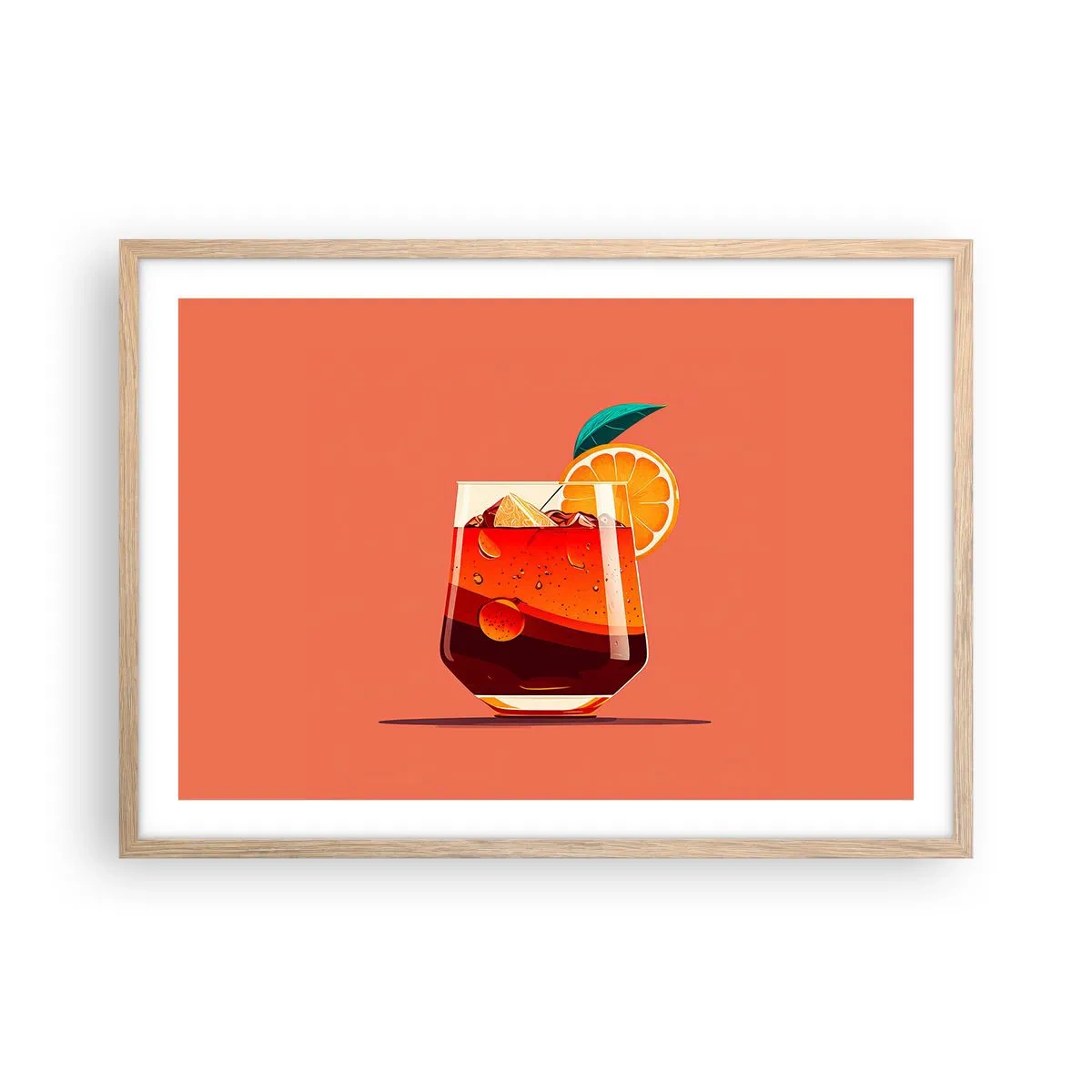 Poster in einem Rahmen aus heller Eiche - Sommerliche Erfrischung - 70x50 cm