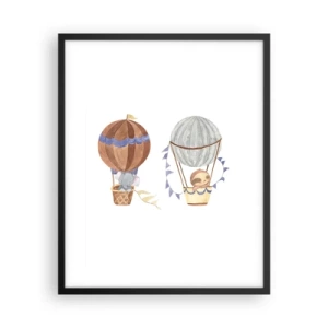 Poster in einem schwarzem Rahmen - Freunde auf Reise - 40x50 cm