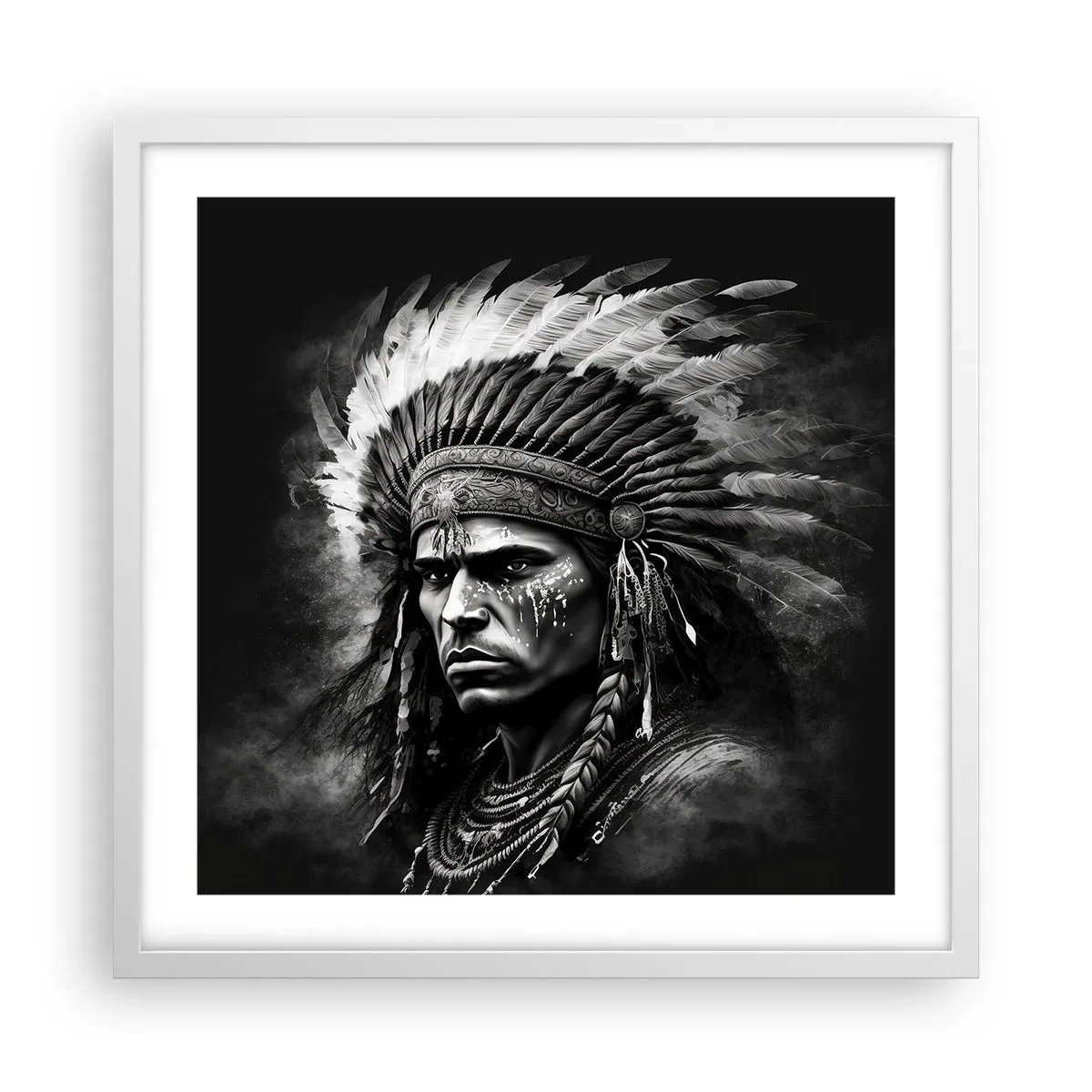Poster in einem weißen Rahmen - Anführer und Krieger - 50x50 cm