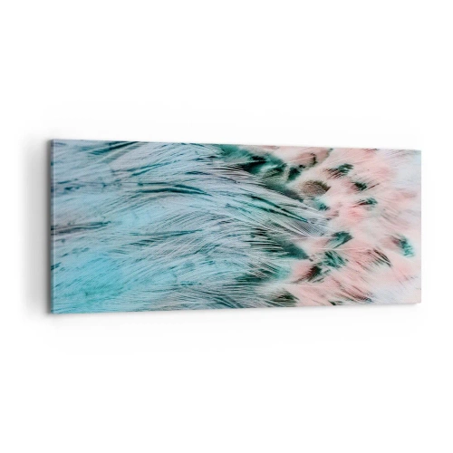 Bild auf Leinwand - Leinwandbild - Saphirrosa Daunen - 100x40 cm