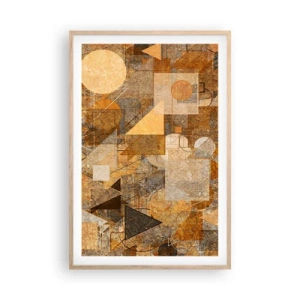 Poster in einem Rahmen aus heller Eiche - Eine kubistische Studie aus Bronze - 61x91 cm
