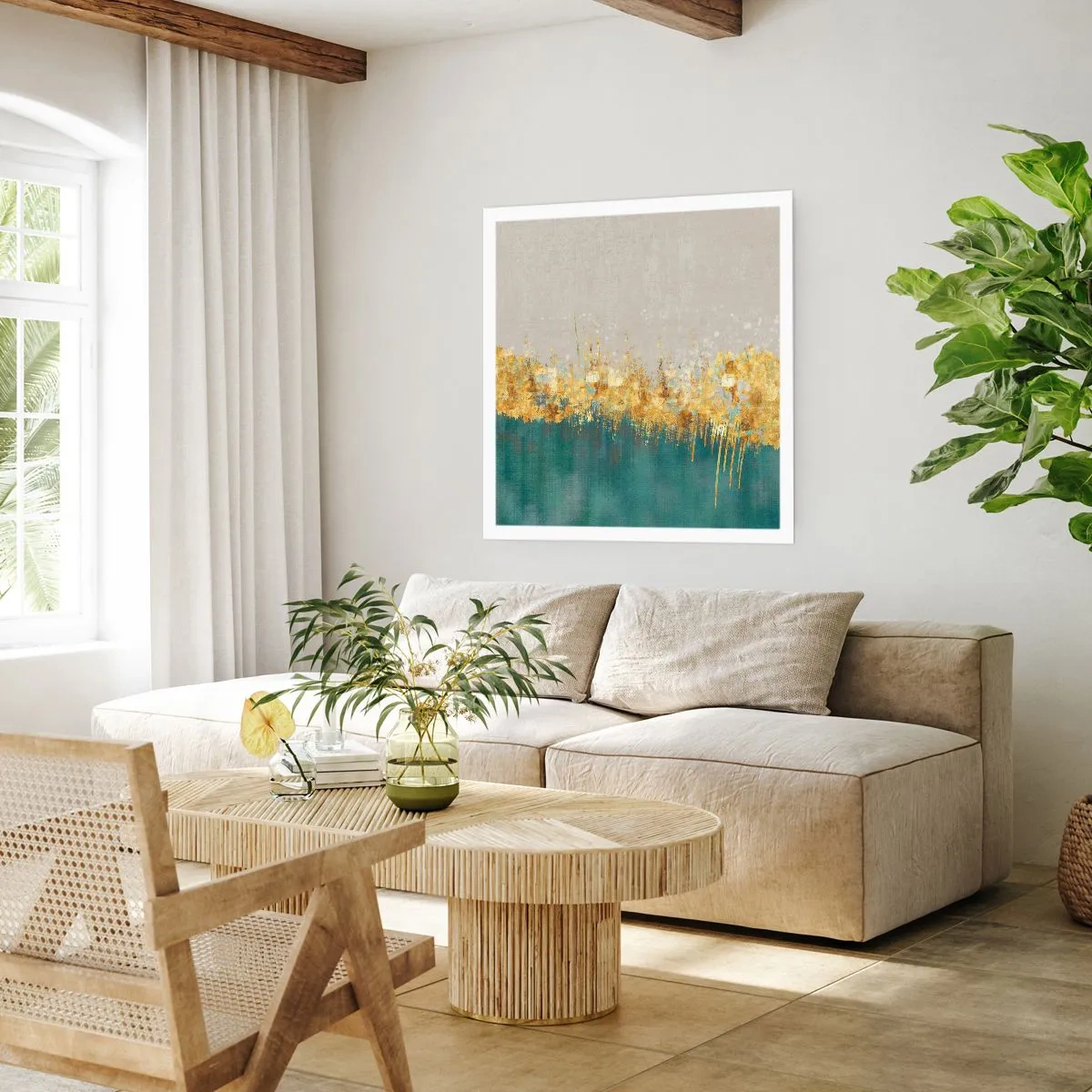 Poster - Goldener Rand - 60x60 cm