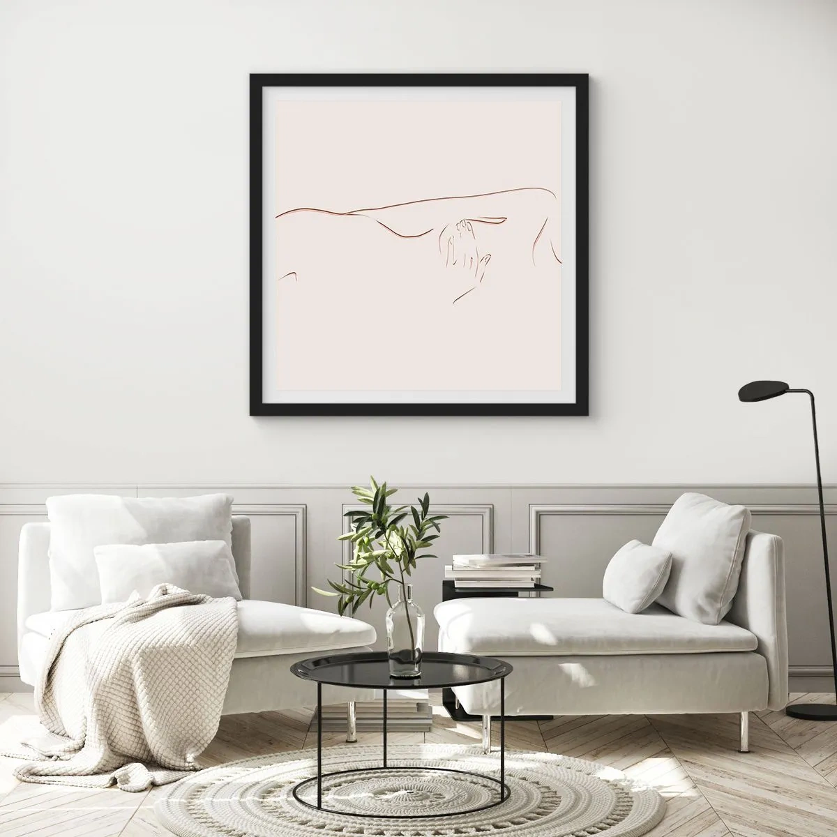 Poster in einem schwarzem Rahmen - Die Form des Verlangens - 30x30 cm