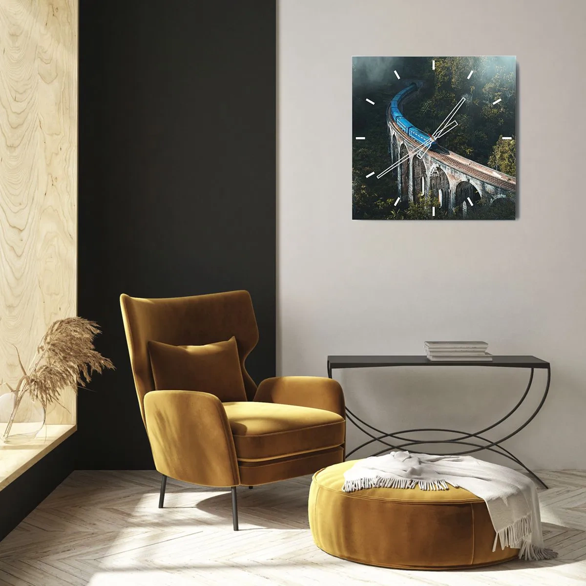 Wanduhr - Glasuhr - Neigung zur Natur - 30x30 cm