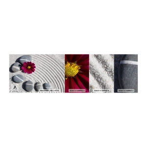 Fototapeten Muster Selbstklebend Deluxe Sticker - Energie und Ruhe des Zauberkreises der Natur - Blumen, Sand, Steine - 100x30 cm